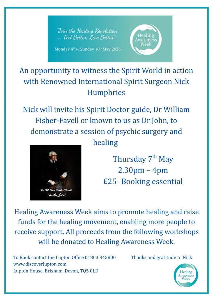 Psychic Surgery Demonstration at Lupton House