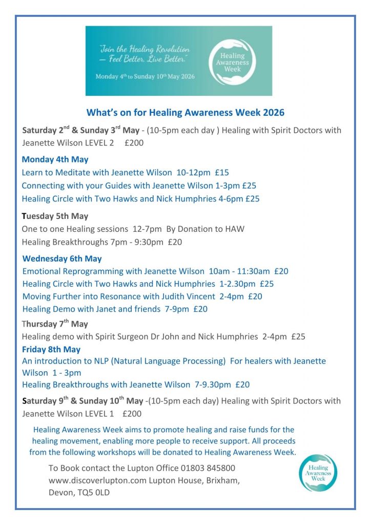 What’s on during Healing Awareness Week 2026